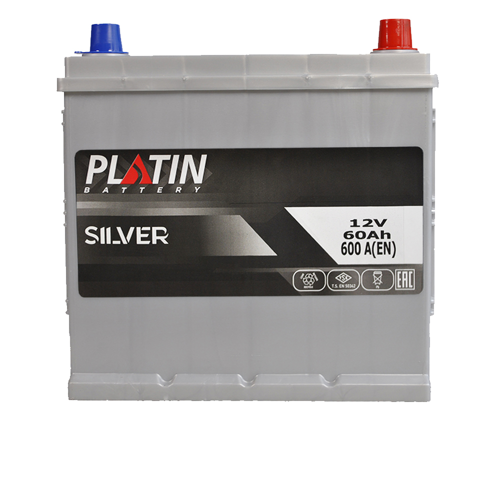Автомобільний акумулятор PLATIN Silver Asia SMF 60Ah 600A R+ (D23) н.к. Автомобільний акумулятор PLATIN Silver Asia SMF 60Ah 600A R+ (D23) н.к. - Зображення 1