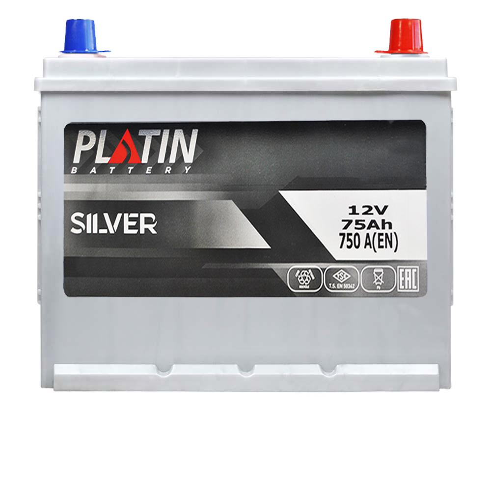 Автомобільний акумулятор PLATIN Silver Asia SMF 75Ah 750A R+ (N50) н.к. Автомобільний акумулятор PLATIN Silver Asia SMF 75Ah 750A R+ (N50) н.к. - Зображення 1