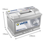 Автомобільний акумулятор VARTA Blue Dynamic EFB (D54)  65Ah 650A R+ (LB3) (h=175) - Зображення 4