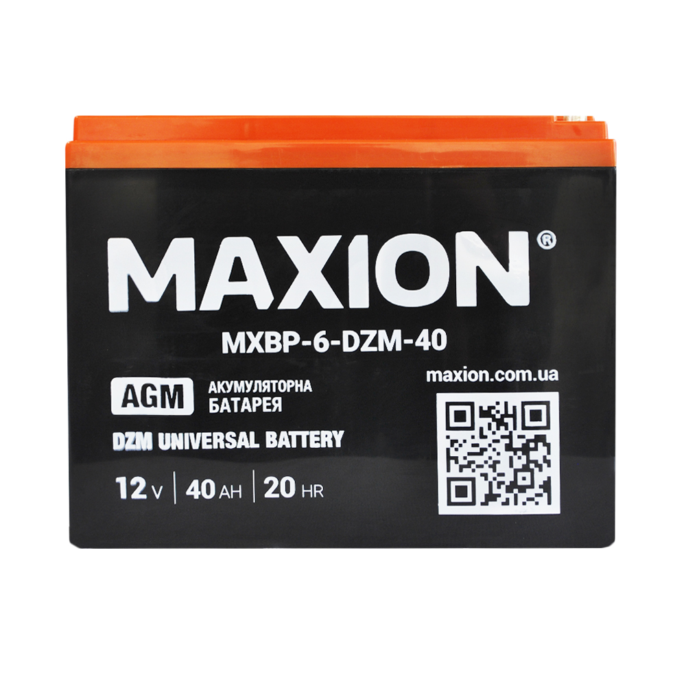 Акумулятор тяговий MAXION MXBT-6-DZM-40 (12V, 40Ah, +/-) Акумулятор тяговий MAXION MXBT-6-DZM-40 (12V, 40Ah, +/-) - Зображення 1