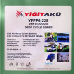 Акумулятор тяговий YIGITAKU Flat Flooded Battery 6v 225Ah - Зображення 3